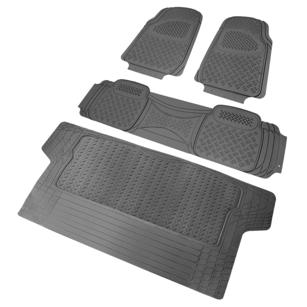 Spec-D Tuning Pvc 3D Print Floor Mat Grey 3 Pieces + Trunk Piece MAT-3201GRY - main